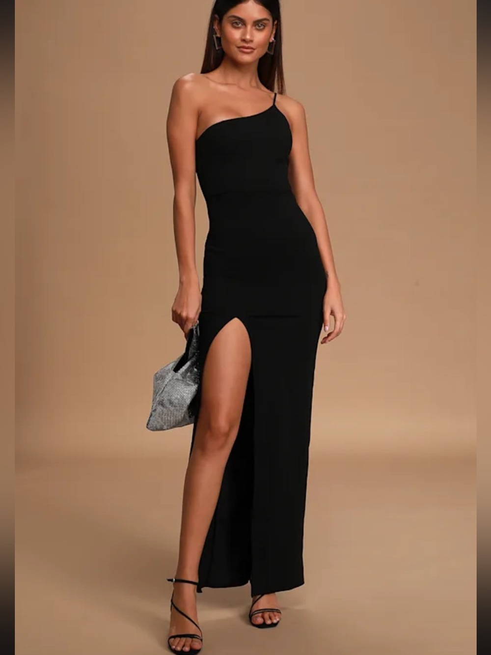Lulus Keeper of my Heart one shoulder maxi dress